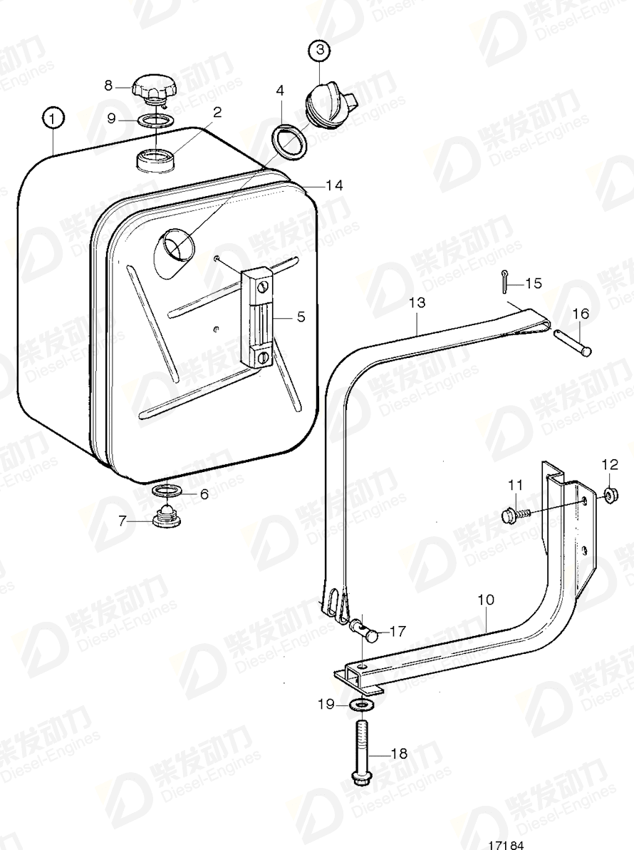 VOLVO Filler cap 9957013 Drawing